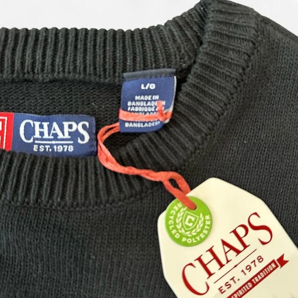 Chaps Black USA American Flag Knit Sweater Large NWT Team USA Americana Preppy - Picture 3 of 8